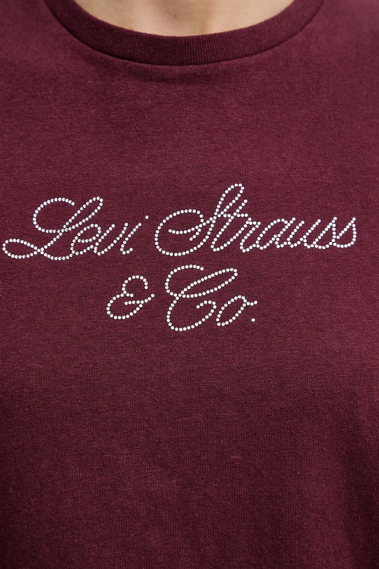 Levi's t-shirt bawełniany A2226.0116 bordowy