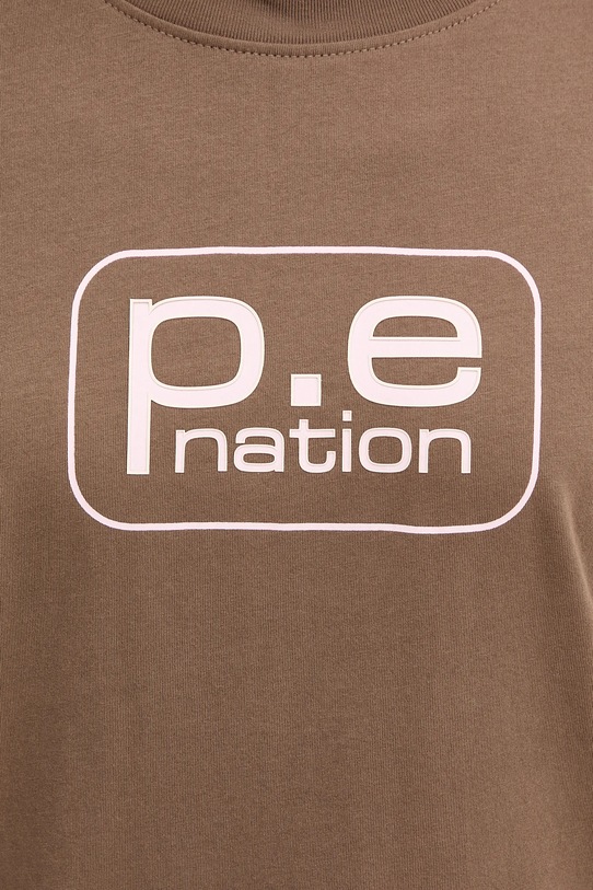 P.E Nation t-shirt bawełniany Flux 253T092 brązowy