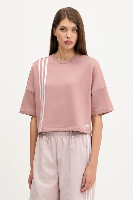 adidas Originals t-shirt 3-Stripes aplikacja pomarańczowy JW3613