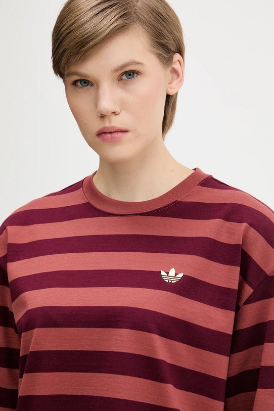 adidas Originals t-shirt bawełniany STRIPED SS TEE pomarańczowy KF2320
