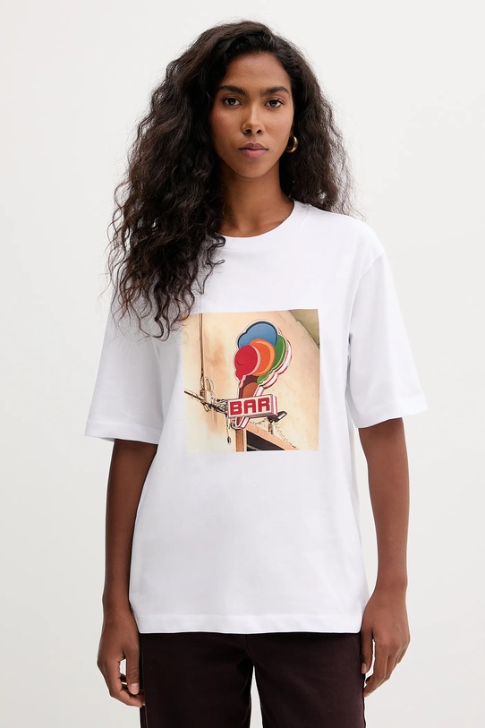 MAX&Co. t-shirt bawełniany wzorzyste biały 2528976021200