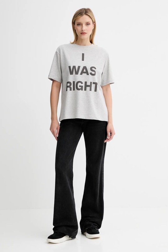 MAX&Co. t-shirt bawełniany 2528976032200 szary AW25