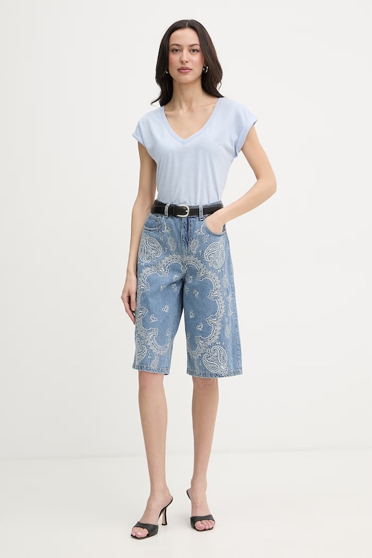 Morgan T-shirt damski z wiskozą DAYA niebieski SS26