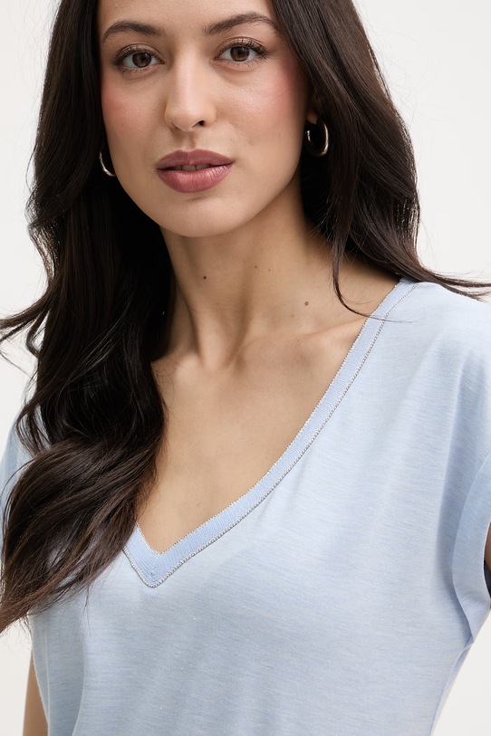 Morgan t-shirt damski z wiskozą niebieski DAYA