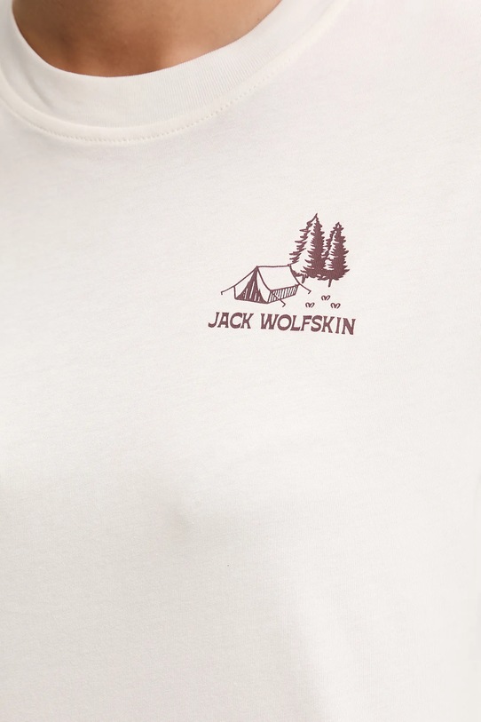 Jack Wolfskin t-shirt bawełniany CADENA beżowy A65080