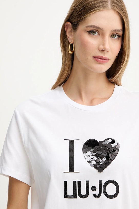 Liu Jo t-shirt bawełniany biały MF5345.JS923