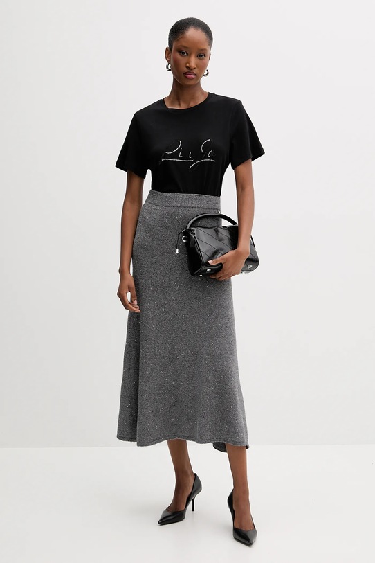 Liu Jo t-shirt bawełniany MF5410.JS923 czarny AW25