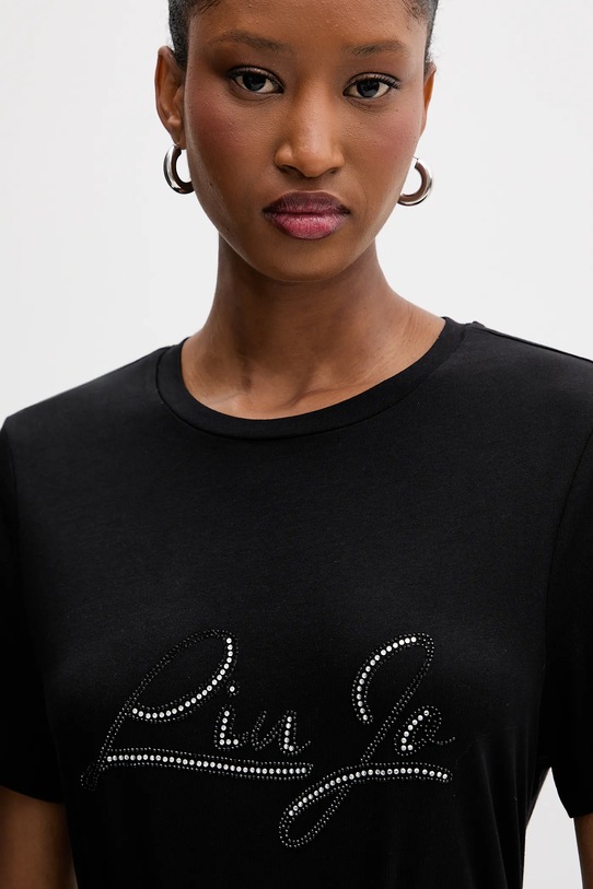 Bavlněné tričko Liu Jo černá MF5410.JS923