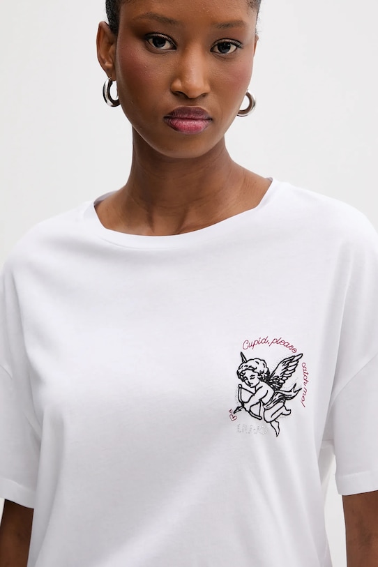 Bavlněné tričko Liu Jo bílá MF5416.JS923