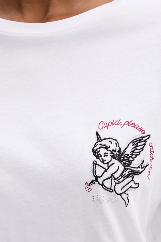 Bavlněné tričko Liu Jo MF5416.JS923 bílá