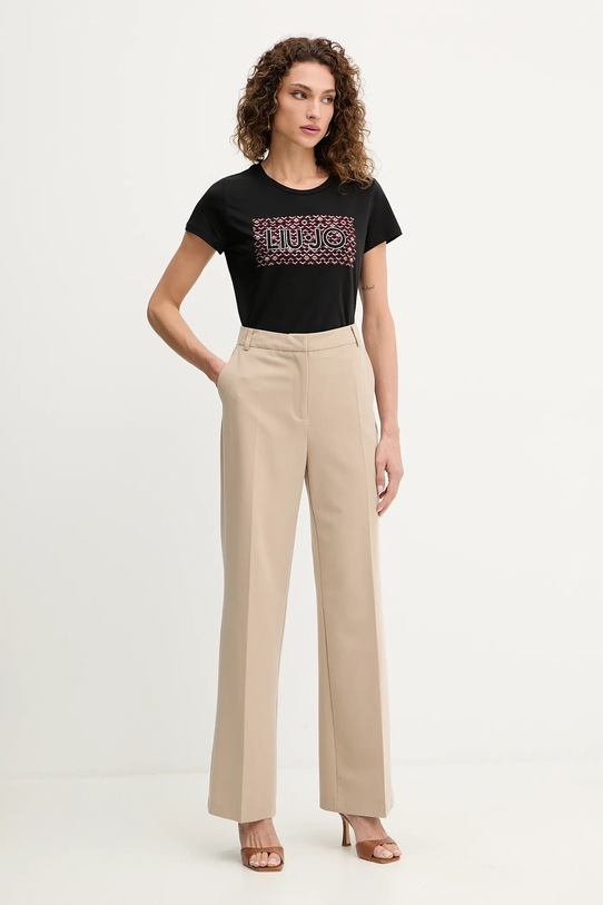 Liu Jo t-shirt bawełniany MF5456.JS923 czarny AW25