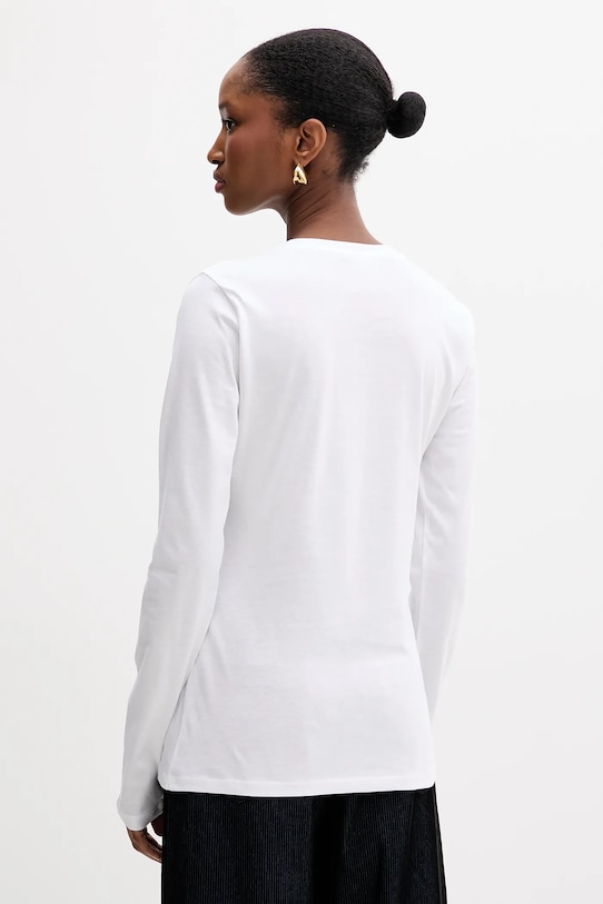 Ρούχα Βαμβακερή μπλούζα με μακριά μανίκια Liu Jo MF5464.JS923 λευκό