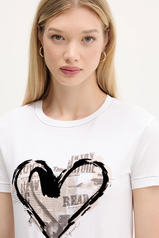 Tričko Desigual LETTER CORE biela 25WWTK04