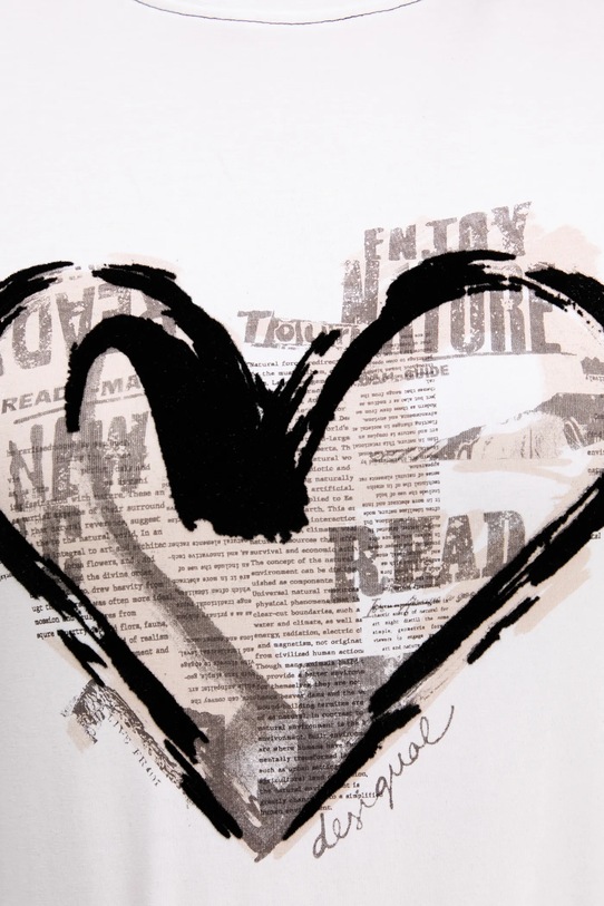 Tričko Desigual LETTER CORE 25WWTK04 biela