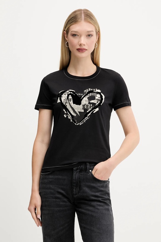 Футболка Desigual LETTER CORE regular чорний 25WWTK04
