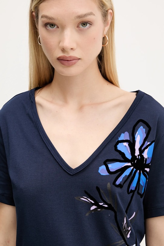 Desigual t-shirt bawełniany DUMAS granatowy 25WWTK28