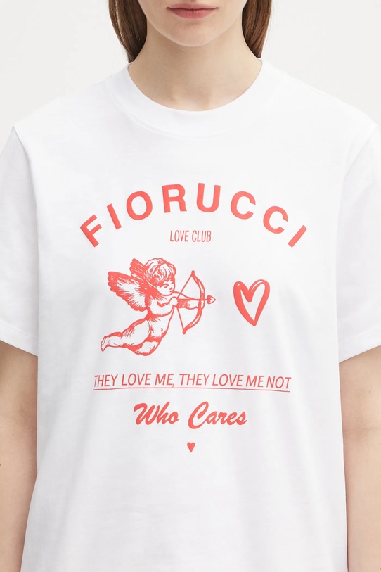 Fiorucci tricou din bumbac Cupid Love Club Print Regular Fit alb W02FPTSH428CJ01WH01