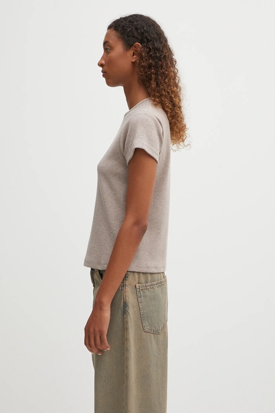 MM6 Maison Margiela t-shirt z domieszką wełny S52GC0357.M20122.809 beżowy AW25