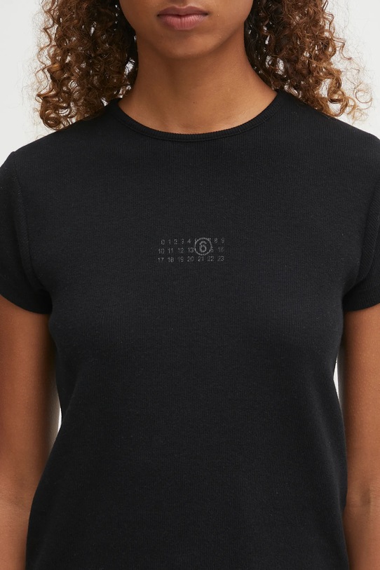 MM6 Maison Margiela t-shirt z domieszką wełny czarny S52GC0357.M20122.900