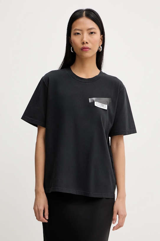 MM6 Maison Margiela tricou din bumbac imprimeu negru S62GD0210.M20115.900