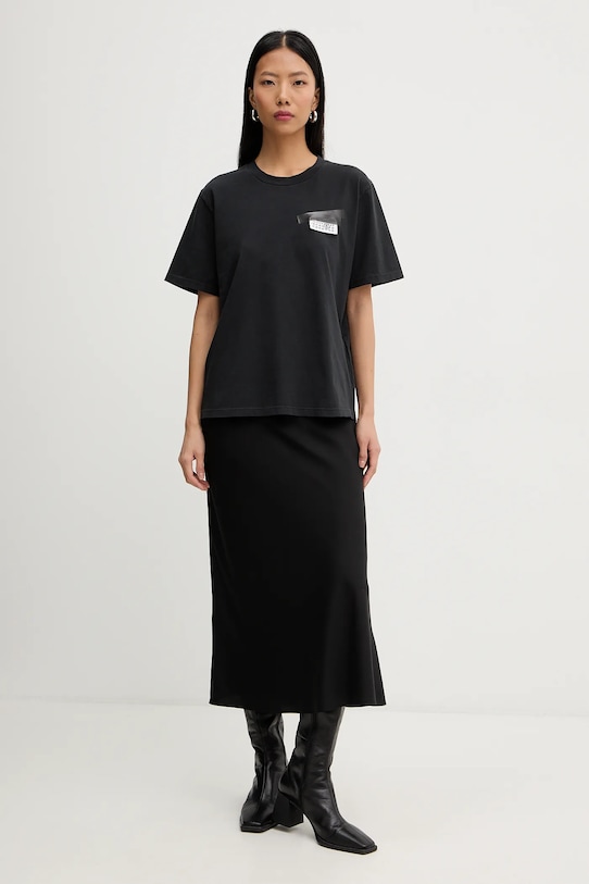 MM6 Maison Margiela tricou din bumbac S62GD0210.M20115.900 negru AW25