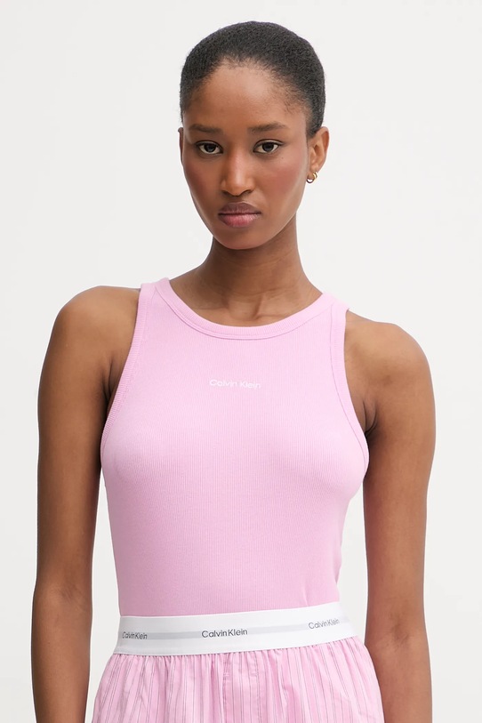 Top Calvin Klein Underwear Našitek roza LV00QS7571