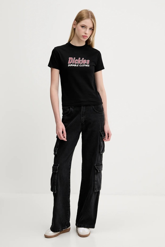 Памучна тениска Dickies DK0A87Q5 черен AW25