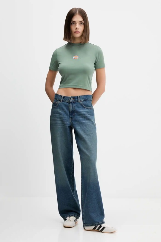 Dickies t-shirt bawełniany DK0A4XPO zielony AW25