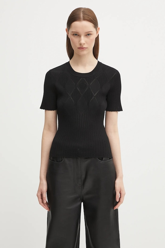 Kenzo bluzka Textured Summer gładkie czarny FF62TO6033CW