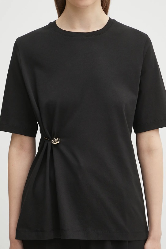 Kenzo t-shirt bawełniany Gots Drap Detail Loose czarny FF62TS3514SG