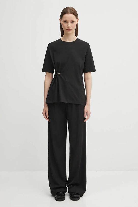Kenzo t-shirt bawełniany Gots Drap Detail Loose FF62TS3514SG czarny