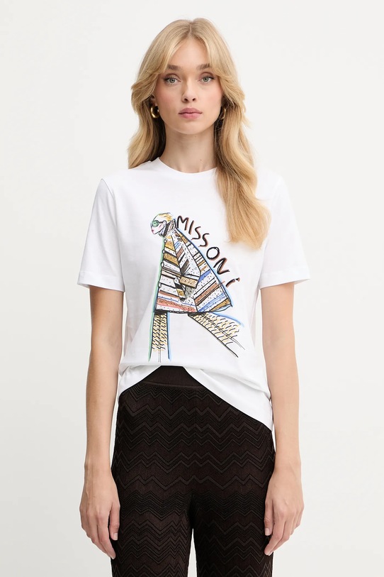 Missoni t-shirt bawełniany wzorzyste biały DS25WL03.BJ00PB