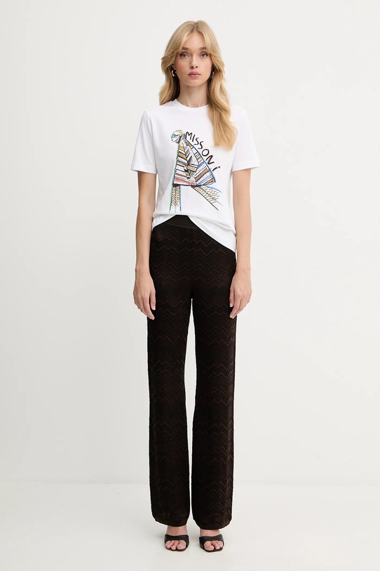 Missoni t-shirt bawełniany DS25WL03.BJ00PB biały AW25