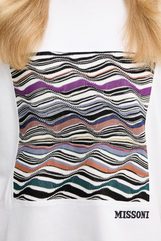 Missoni t-shirt bawełniany DS25WL06.BJ00PJ biały