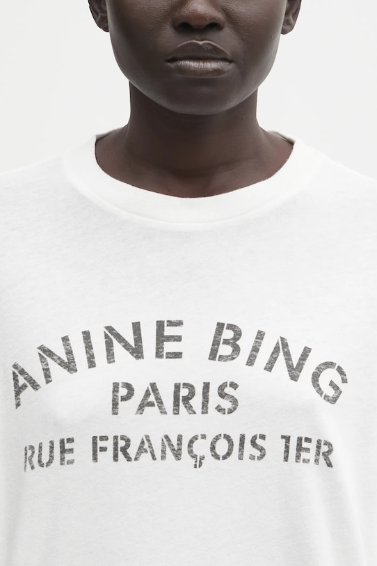 Anine Bing t-shirt bawełniany cohen biały A.08.11518