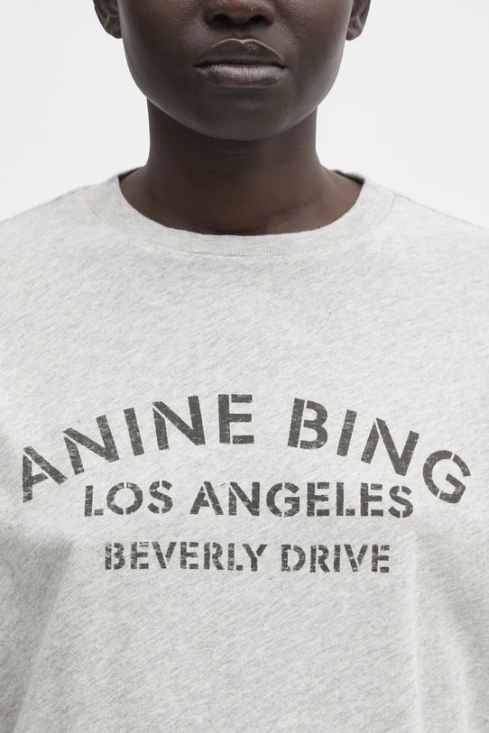 Anine Bing t-shirt bawełniany cohen szary A.08.11519