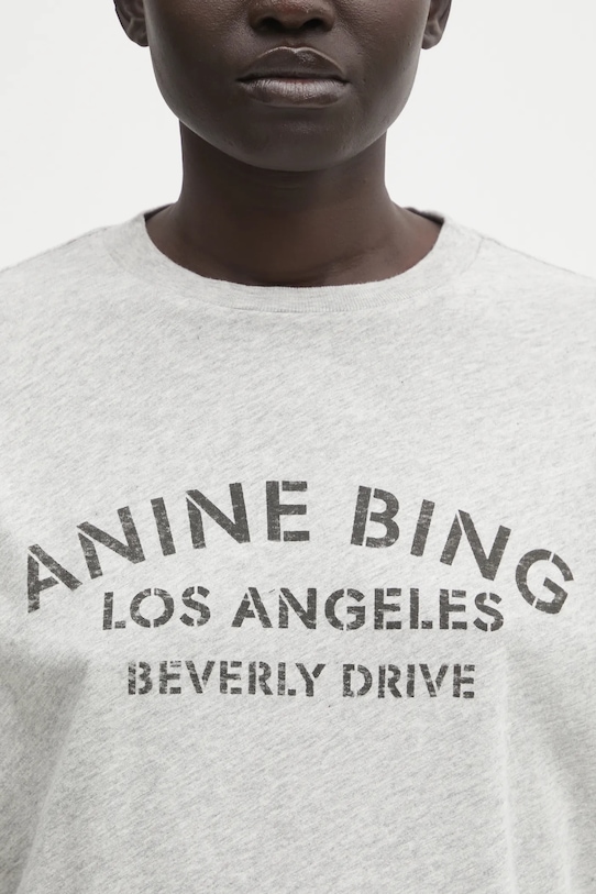 Anine Bing t-shirt bawełniany cohen szary A.08.11519