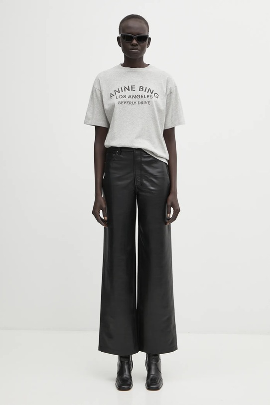 Anine Bing t-shirt bawełniany cohen A.08.11519 szary