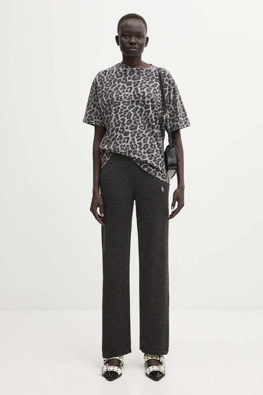 Anine Bing t-shirt bawełniany cohen A.08.11702 szary