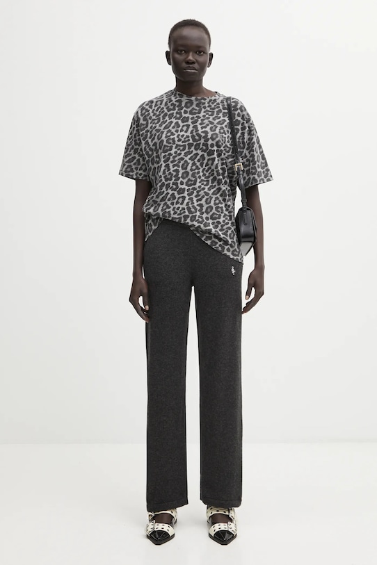 Anine Bing t-shirt bawełniany cohen A.08.11702 szary