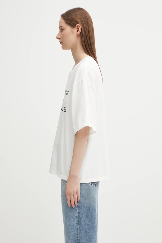 Бавовняна футболка Anine Bing rudy A.08.11037 білий AW25