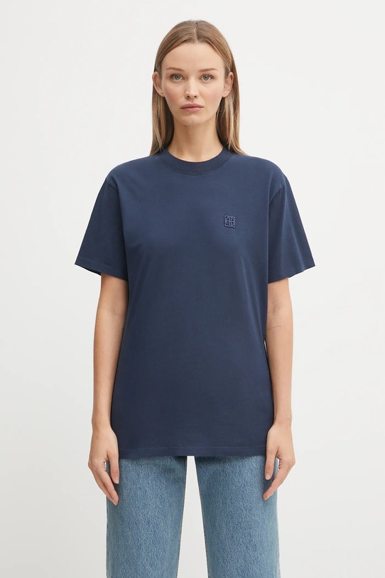 Anine Bing t-shirt bawełniany lili gładkie granatowy A.08.11206