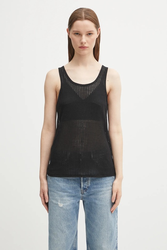 Топ Anine Bing eugene гладкий чёрный A.08.11256