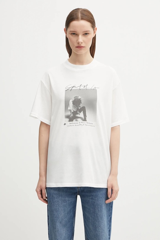 Anine Bing t-shirt in cotone ashton rilassato beige A.08.11305