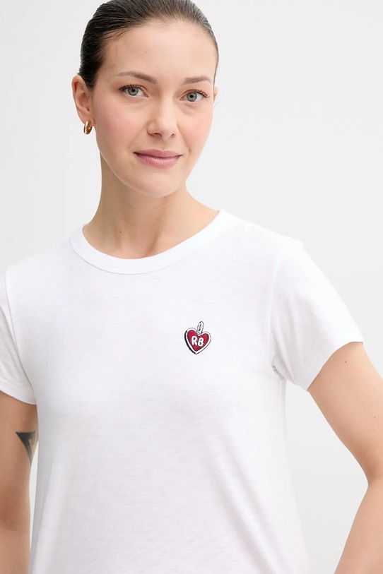 Βαμβακερό μπλουζάκι Rag & Bone RE7D25FT3SW λευκό