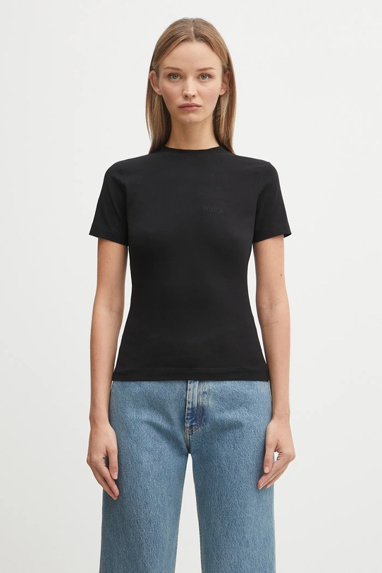 VETEMENTS t-shirt Logo Fitted T-Shirt gładkie czarny WH76TR130B