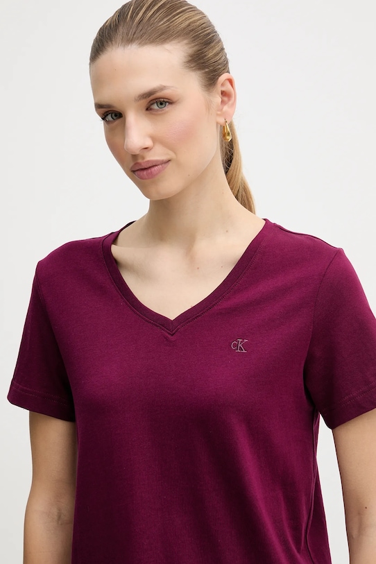 Calvin Klein Jeans t-shirt bawełniany fioletowy LV047B205G