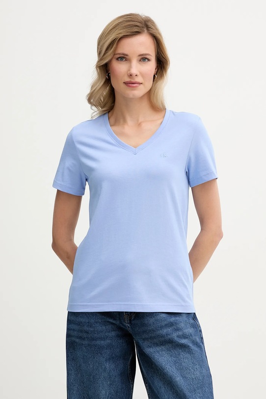 Bavlněné tričko Calvin Klein Jeans modrá LV047B205G