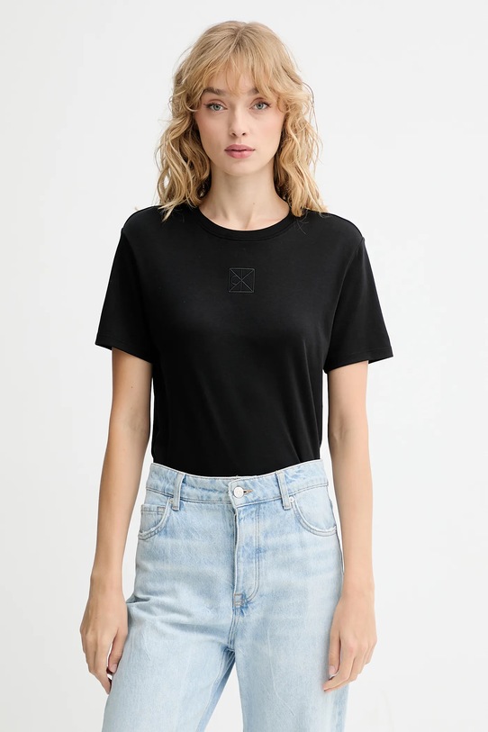 Calvin Klein t-shirt in cotone semplice nero LV044D201G