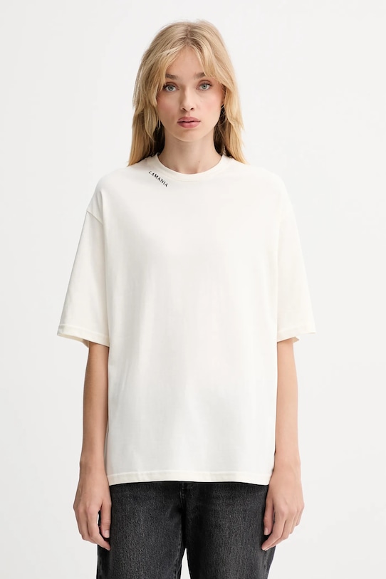 La Mania tricou din bumbac uni bej ADELL